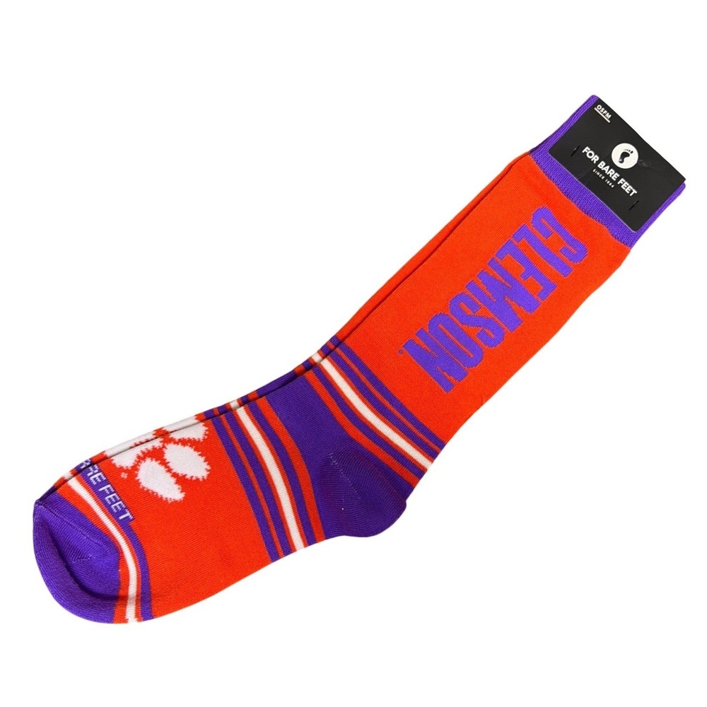 NWT‎ Clemson Tigers Crew Socks NCAA Orange Purple Dress Socks OSFM